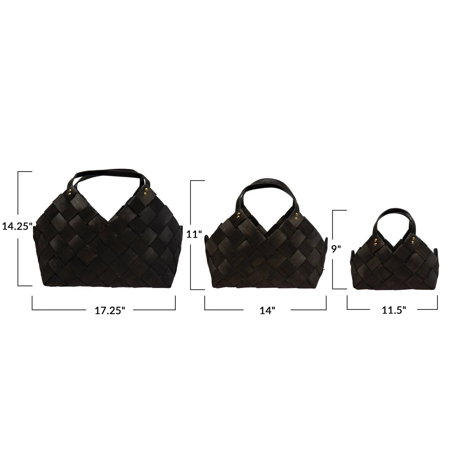 Black Woven Wood Baskets